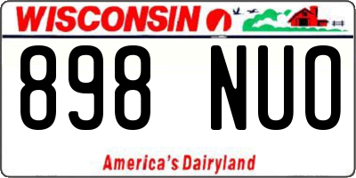 WI license plate 898NUO