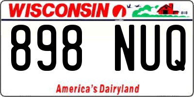 WI license plate 898NUQ