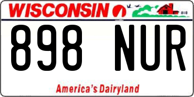 WI license plate 898NUR