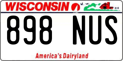 WI license plate 898NUS