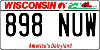 WI license plate 898NUW