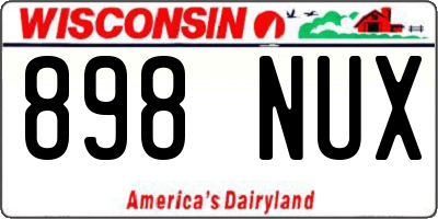 WI license plate 898NUX
