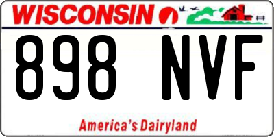 WI license plate 898NVF