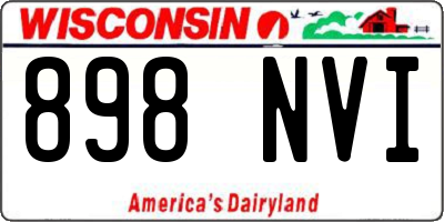 WI license plate 898NVI
