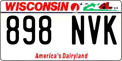 WI license plate 898NVK