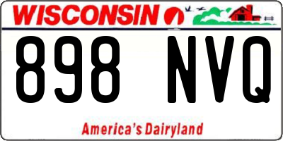 WI license plate 898NVQ