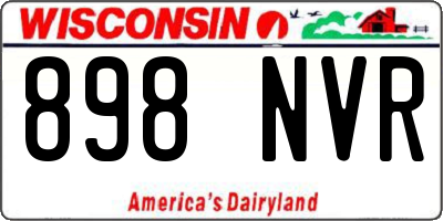 WI license plate 898NVR