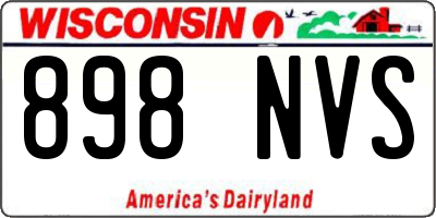 WI license plate 898NVS