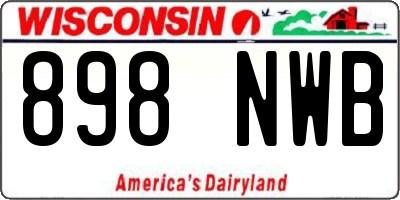 WI license plate 898NWB