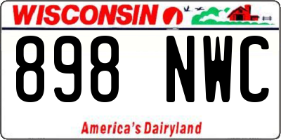 WI license plate 898NWC