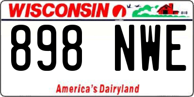 WI license plate 898NWE