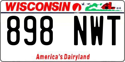 WI license plate 898NWT