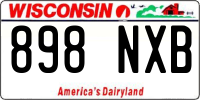 WI license plate 898NXB