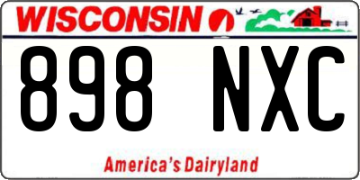 WI license plate 898NXC