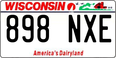 WI license plate 898NXE