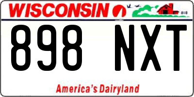 WI license plate 898NXT