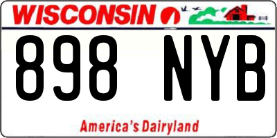WI license plate 898NYB