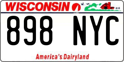 WI license plate 898NYC