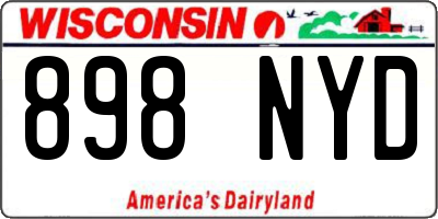 WI license plate 898NYD