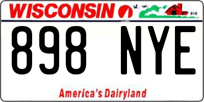 WI license plate 898NYE