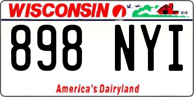 WI license plate 898NYI