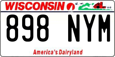 WI license plate 898NYM