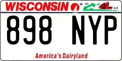 WI license plate 898NYP
