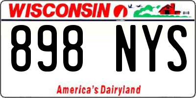 WI license plate 898NYS