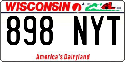 WI license plate 898NYT