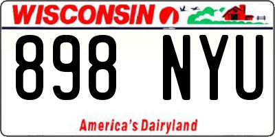 WI license plate 898NYU