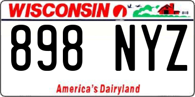 WI license plate 898NYZ