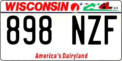 WI license plate 898NZF