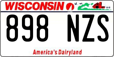 WI license plate 898NZS