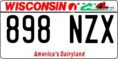 WI license plate 898NZX