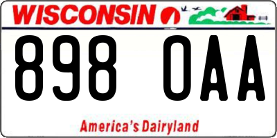 WI license plate 898OAA