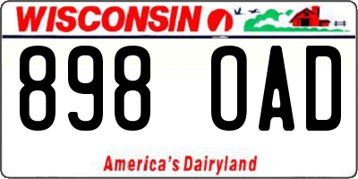 WI license plate 898OAD