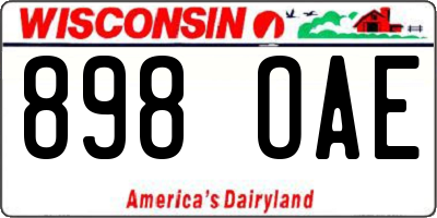 WI license plate 898OAE