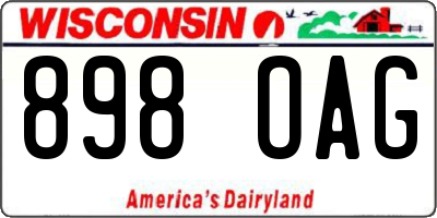 WI license plate 898OAG