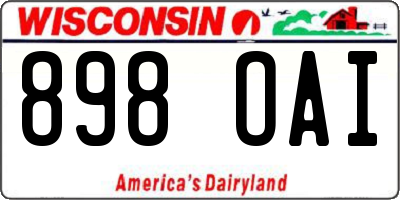 WI license plate 898OAI
