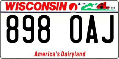 WI license plate 898OAJ