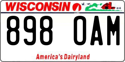 WI license plate 898OAM