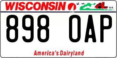 WI license plate 898OAP