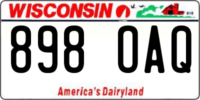 WI license plate 898OAQ