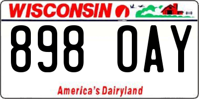 WI license plate 898OAY