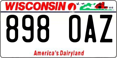 WI license plate 898OAZ