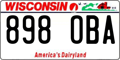 WI license plate 898OBA