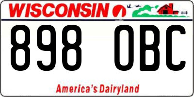WI license plate 898OBC