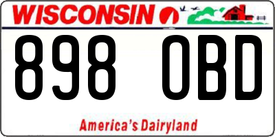 WI license plate 898OBD