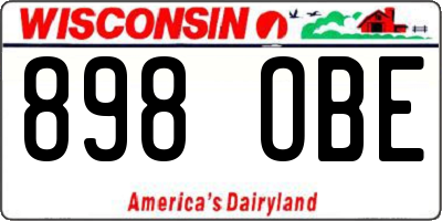 WI license plate 898OBE