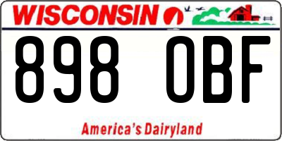 WI license plate 898OBF